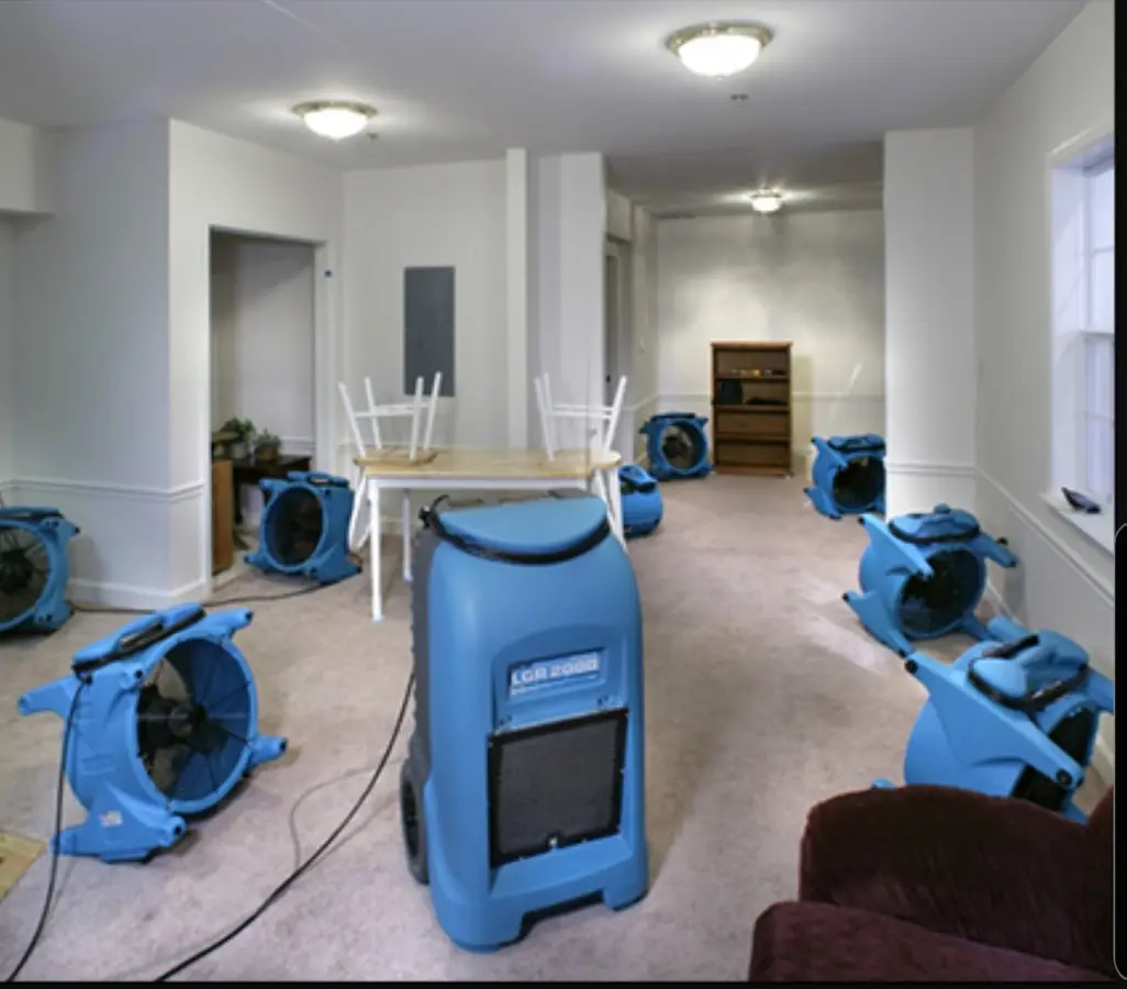 Air movers and dehumidifier setup for Water Extraction & Removal in Haddon Heights