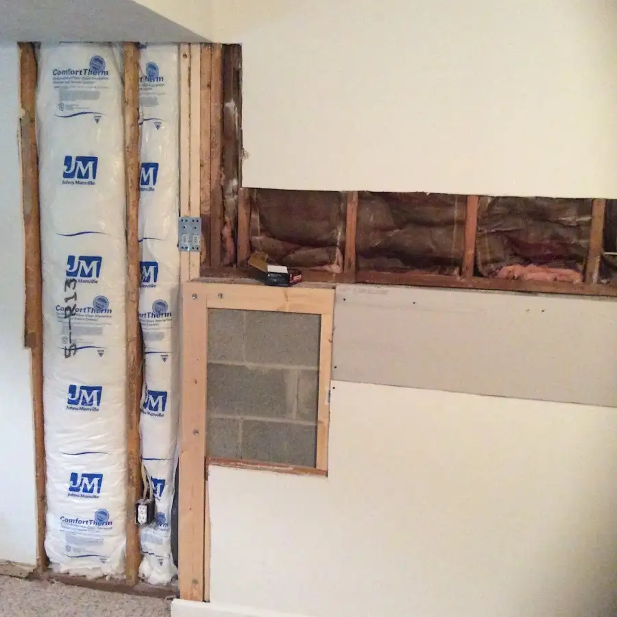 Wall insulation replacement during Basement Flood Cleanup in Haddon Heights